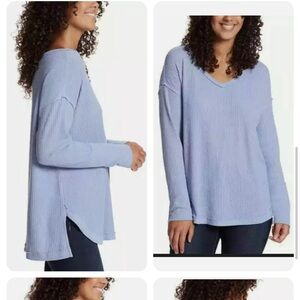 Vintage America Women's Thermal Knit Oversized Long Sleeve Shirt Variety